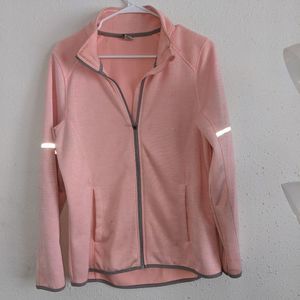 Xersion Womens Full Zip Peach Sz M Comfort Polyester Stretch